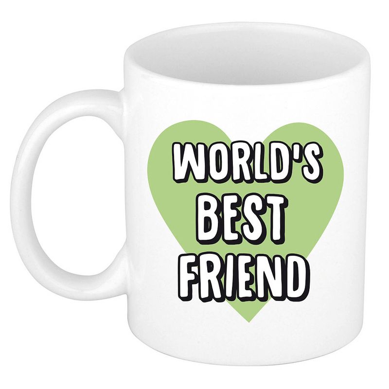 Foto van Bellatio decorations cadeau koffiemok voor beste vriend of vriendin - worlds best friend - 300 ml - feest mokken