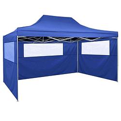 Foto van Vidaxl vouwtent met 3 wanden 3x4,5 m blauw