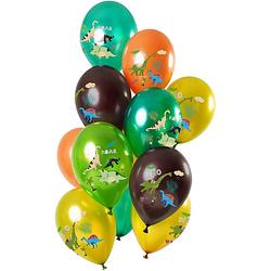 Foto van Folat ballonnen dino's metallic junior 30 cm latex 12 stuks