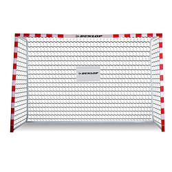 Foto van Dunlop voetbaldoel - 300 x 200 x 110 cm - metaal - voetbaltrainingsmateriaal - makkelijke montage - wit/ rood