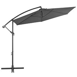 Foto van The living store parasol antraciet 300 x 244 cm - uv-beschermend polyester - stevige kruisvoet