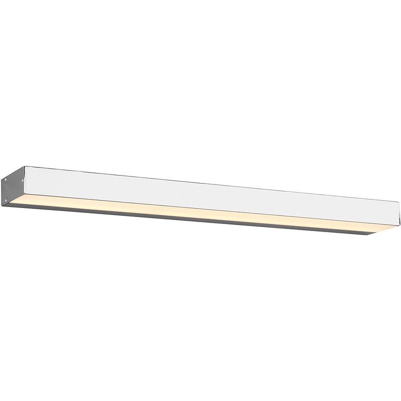 Foto van Led wandlamp - trion rolan - up en down - 8w - warm wit 3000k - rechthoek - mat chroom - aluminium