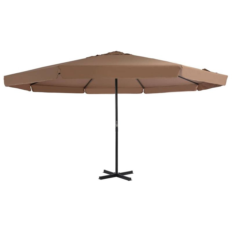 Foto van Vidaxl parasol met aluminium paal 500 cm taupe