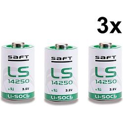 Foto van 3 stuks - saft ls14250 / 1/2aa lithium batterij 3.6v