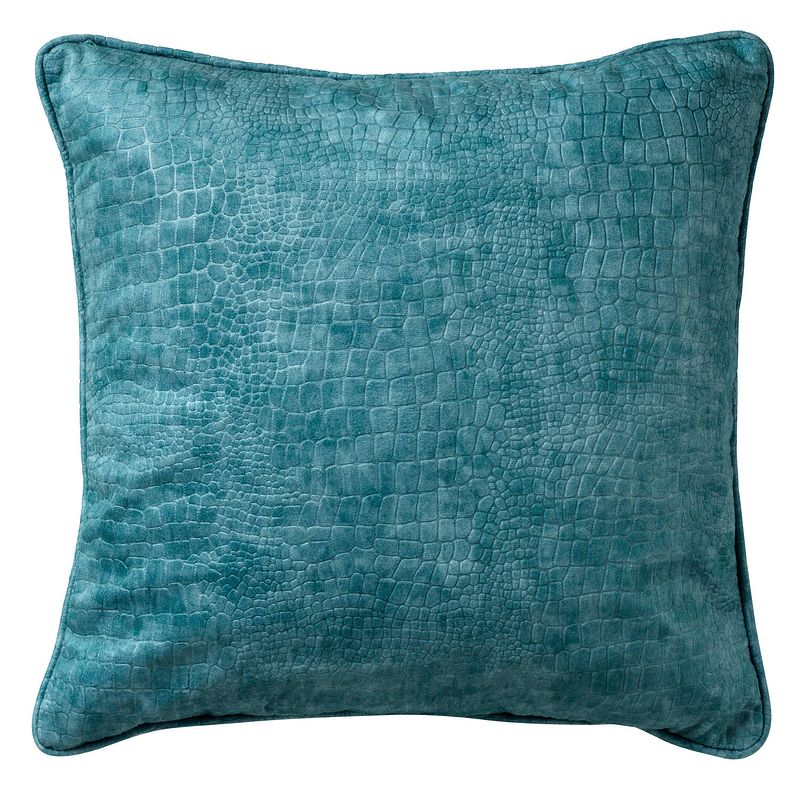 Foto van Dutch decor sammy - sierkussen met patroon nile blue 45x45 cm - blauw - groen