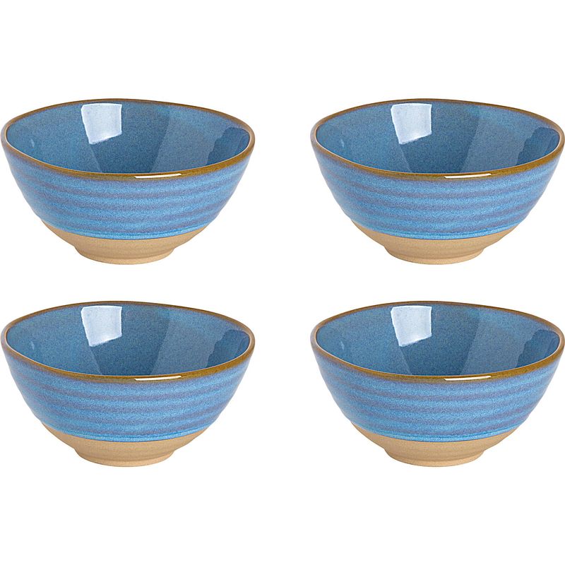 Foto van Palmer schaal dublin 12.5 cm 40 cl blauw stoneware 4 stuk(s)