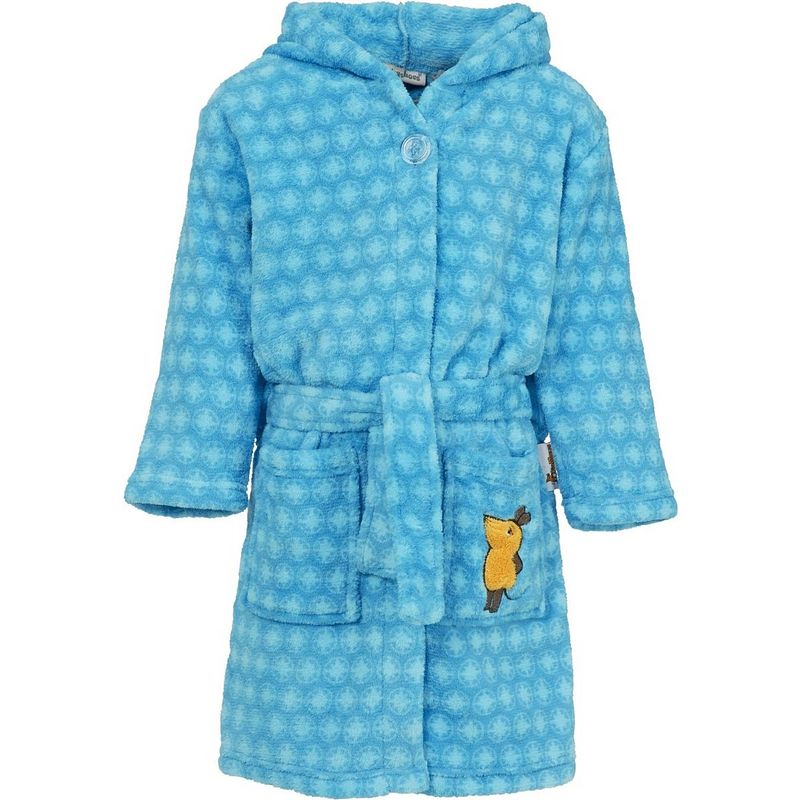 Foto van Playshoes badjas muis junior fleece blauw maat 98/104