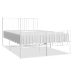 Foto van The living store bedframe - klassiek - metaal - 196 x 146 x 90.5 cm - wit