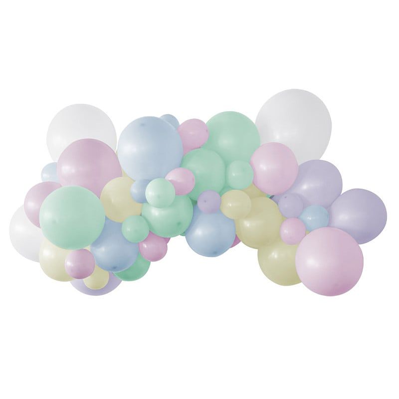 Foto van Kit ballonnenboog - pastel - 60 stuks