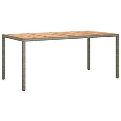 Foto van Vidaxl tuintafel 190x90x75 cm poly rattan en acaciahout grijs