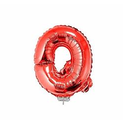 Foto van Rode opblaas letter ballon q op stokje 41 cm - ballonnen