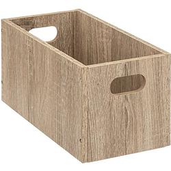 Foto van Opbergmand/kastmand 7 liter bruin/naturel van hout 31 x 15 x 15 cm - opbergkisten