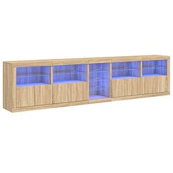 Foto van Vidaxl dressoir met led-verlichting 283x37x67 cm sonoma eikenkleurig