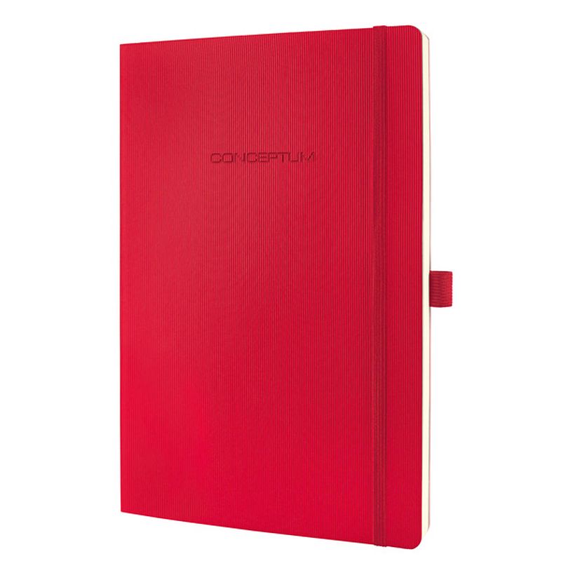 Foto van Notitieboek sigel conceptum pure softcover a4 rood gelinieerd