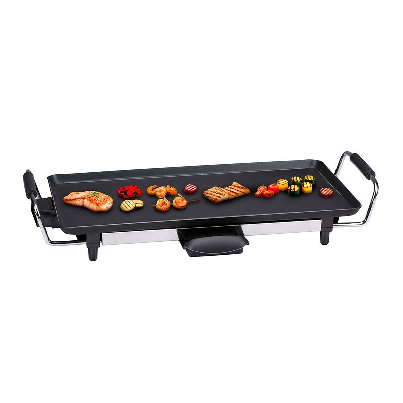 Foto van Alpina teppanyaki grillplaat - 48 x 28 cm - 230v 2000w - zwart