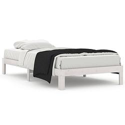 Foto van The living store bed - grenenhout - eenpersoons - 203.5 x 103.5 x 30 cm - wit