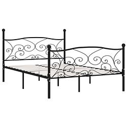 Foto van The living store metalen bedframe zwarte 160x200 cm - massieve constructie - eenvoudige montage