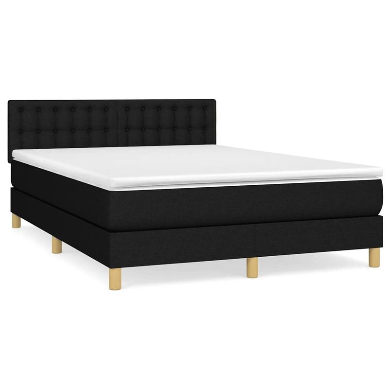 Foto van The living store boxspringbed - comfort plus - bed - 140 x 200 cm - pocketvering matras - middelharde ondersteuning