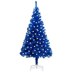 Foto van Vidaxl kunstkerstboom met led's en standaard 120 cm pvc blauw