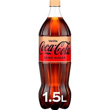 Foto van Cocacola zero sugar vanilla frisdrank 1, 5l aanbieding bij jumbo | 2e halve prijs