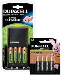 Foto van Duracell hi-speed batterijlader aa - aaa + ultra aa-batterijen 4 stuks
