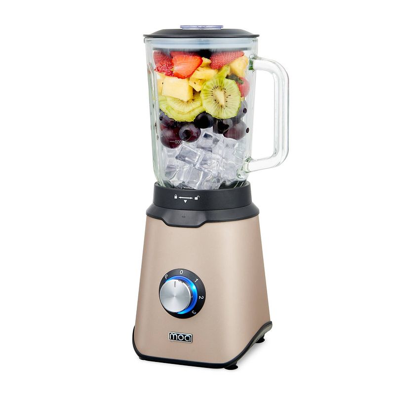 Foto van Moa tb61c - blender met glazen kan - 1,5 liter - champagne - 1000 watt