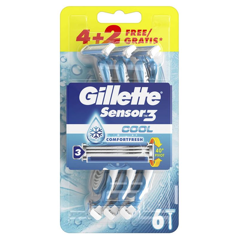 Foto van Gillette sensor3 cool wegwerpmesjes - 6 stuks