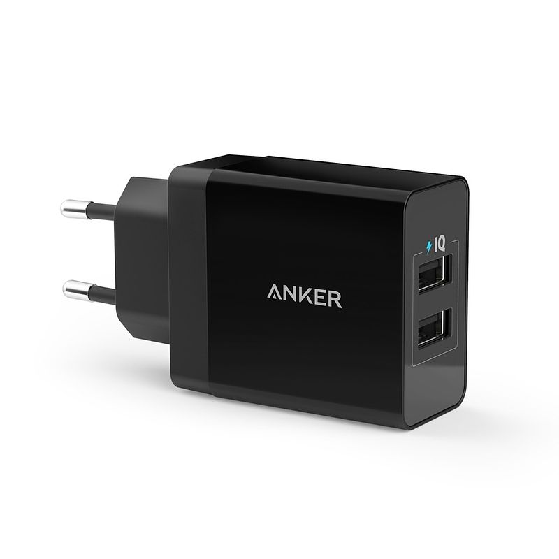 Foto van Anker 24w 2-port usb charger oplader zwart