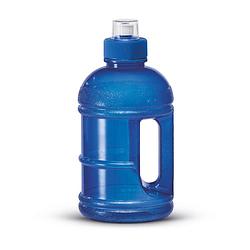 Foto van 1x blauwe kunststof bidon/drinkfles/waterfles 1250 ml - bidons