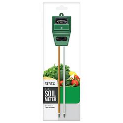 Foto van Strex ph meter grond - 3-in-1 ph / vochtigheidsmeter / lichtmeter - groen