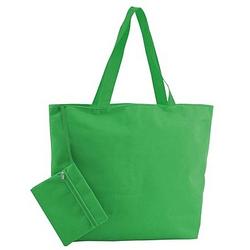 Foto van Polyester groene strandtas 47 cm - strandtassen