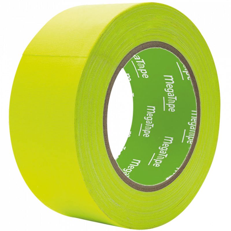 Foto van Showgear megatape ut120 fluor tape fluorescerende gaffa tape 25 mm x 25 m, geel