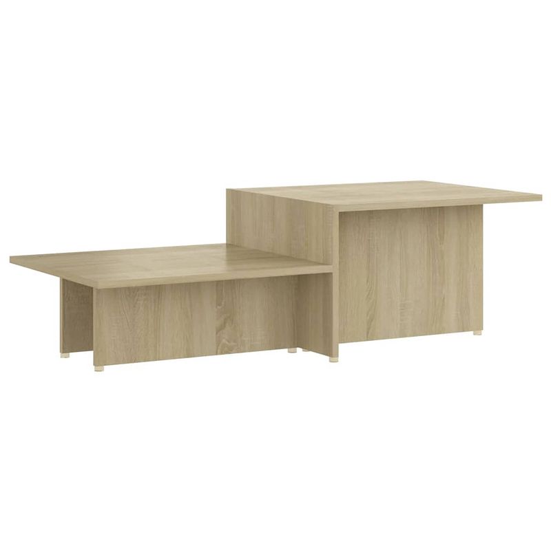 Foto van The living store salontafel - sonoma eiken - 111.5 x 50 x 33 cm - 2 tafelbladen