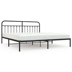 Foto van The living store klassiek bedframe - metalen constructie - met latten en poten - extra opbergruimte - comfortabele