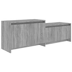 Foto van The living store televisiemeubel stereokast - 146.5 x 35 x 50 cm - grijs sonoma eiken