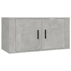 Foto van The living store wandmeubel betongrijs 80x34.5x40 cm - bewerkt hout