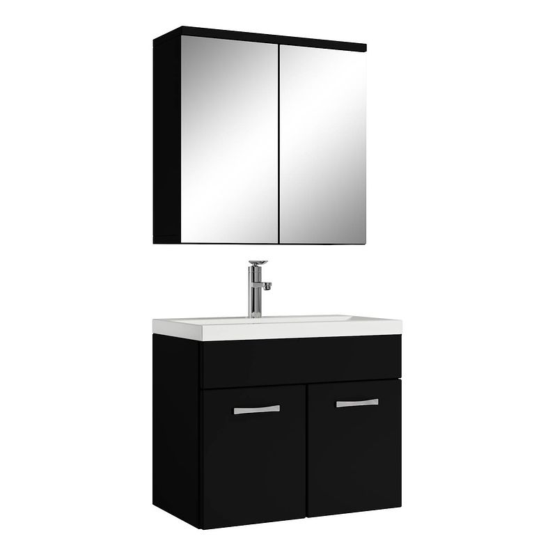 Foto van Badplaats badkamermeubel montreal 60cm met spiegelkast - mat zwart