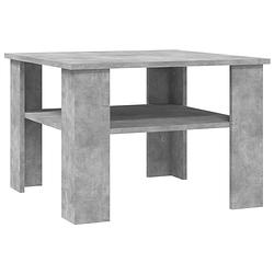 Foto van The living store salontafel betongrijs 60x60x42 cm - bewerkt hout