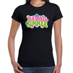 Foto van Hawaii summer t-shirt zwart voor dames 2xl - feestshirts