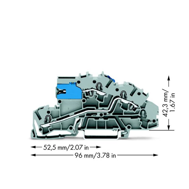 Foto van Wago 2003-7640 installatie-etageklem 5.20 mm spanveer toewijzing: nt, l grijs 50 stuk(s)
