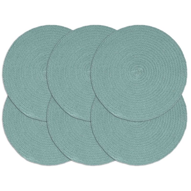 Foto van Vidaxl placemats 6 st rond 38 cm katoen effen groen