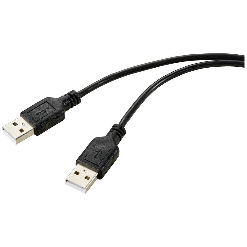 Foto van Renkforce usb-kabel usb 2.0 usb-a stekker, usb-a stekker 1.00 m zwart pvc-mantel rf-5771508