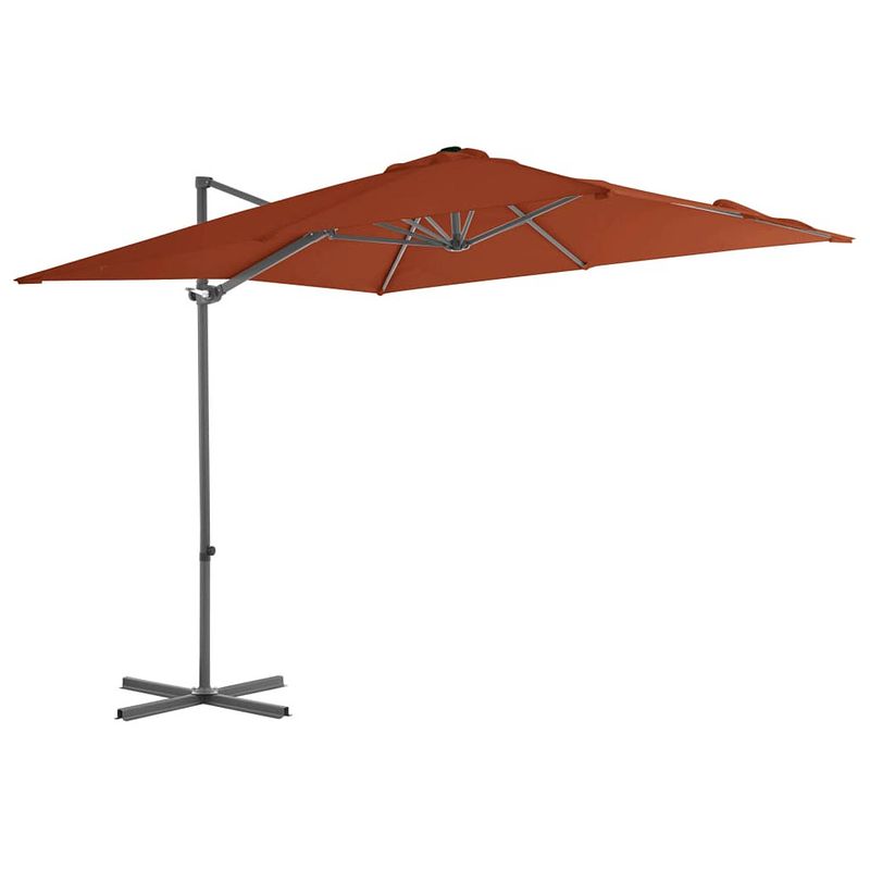 Foto van Vidaxl zweefparasol met stalen paal 250x250 cm terracottakleurig