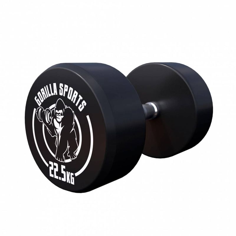 Foto van Gorilla sports dumbell - 22,5 kg - gietijzer (rubber coating) - met logo