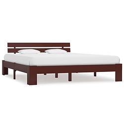 Foto van Vidaxl bedframe massief grenenhout donkerbruin 160x200 cm