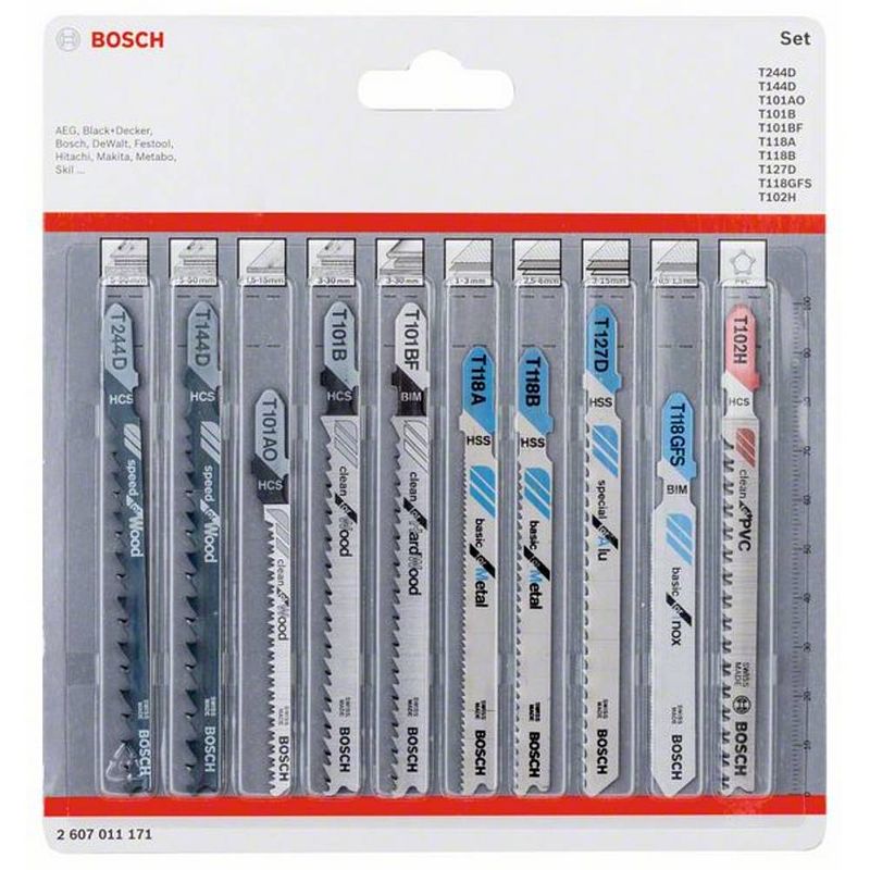 Foto van Bosch accessories 2607011171 decoupeerzaagblad-set all in one, 10-delig n/a 10 stuk(s)