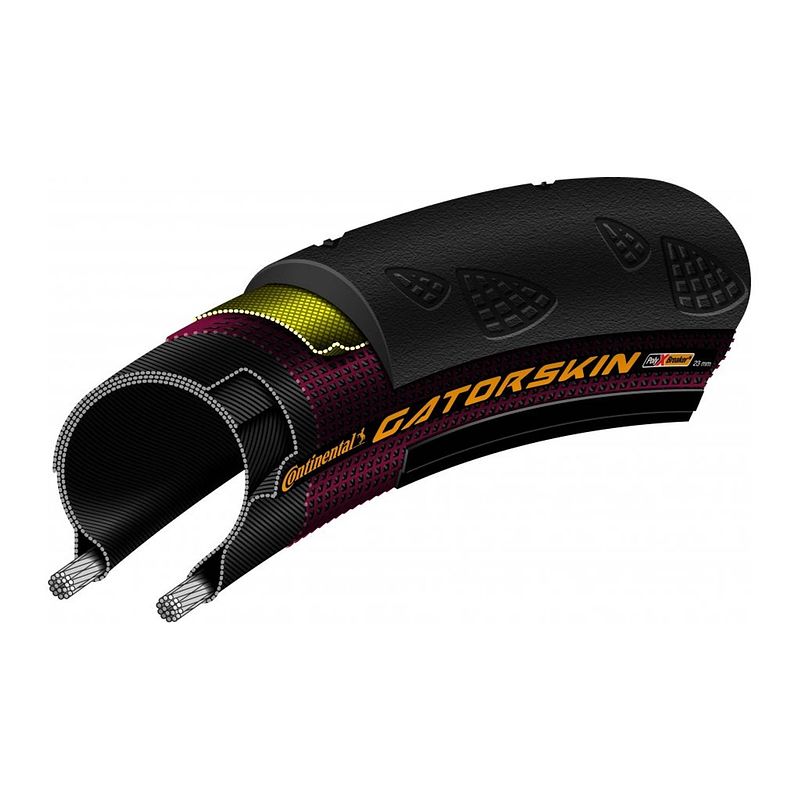 Foto van Continental buitenband gatorskin 28 x 1.00 (25-622) vouw zwart