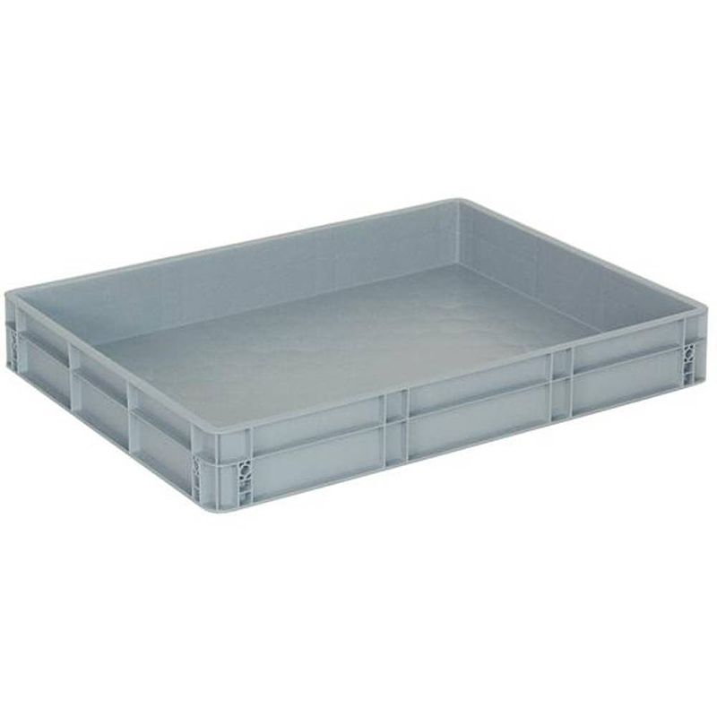 Foto van 1658312 stapelbak geschikt voor levensmiddelen (l x b x h) 800 x 600 x 120 mm grijs 1 stuk(s)