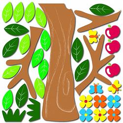 Foto van Kids decor muurdecoratie 3d foam apple tree junior 47 x 70 cm