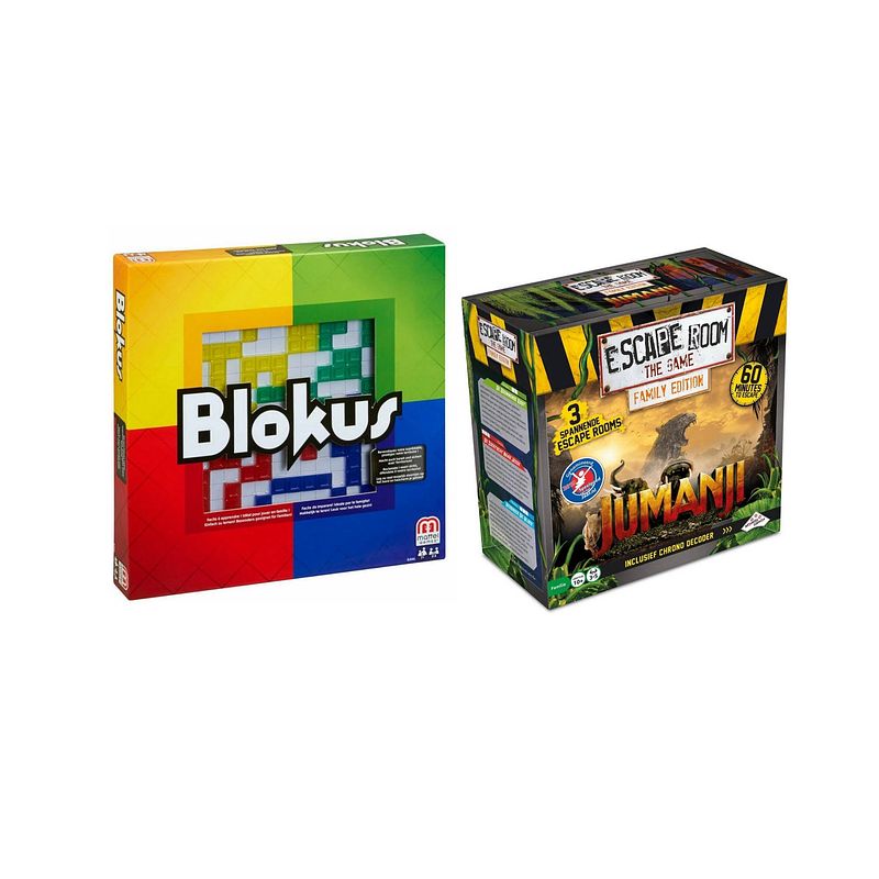 Foto van Spellenbundel - bordspel - 2 stuks - blokus & escape room jumanji